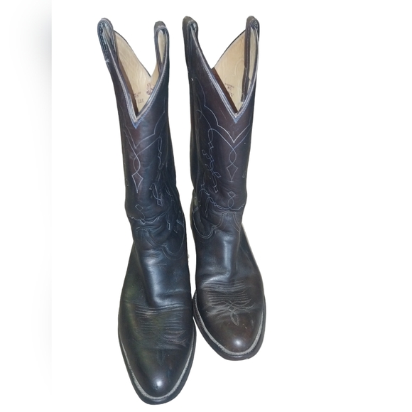 Justin Cowboy Boots Brown Leather Mens 8 Western Rockabilly Rodeo 5513 W… - Picture 4 of 8